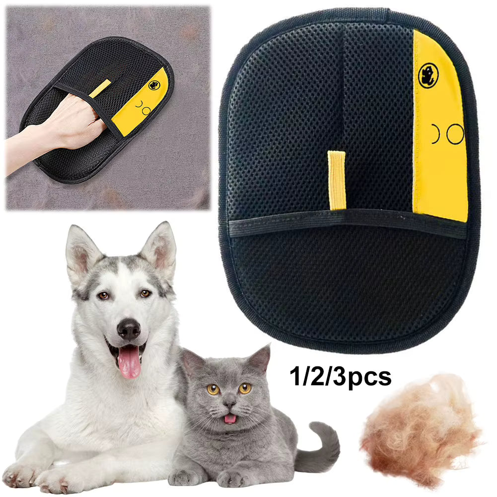 Pet Hair Remover Grooming Glove for Dogs, Cats & Rabbits – Deshedding Mitt for Long, Short & Curly Hair