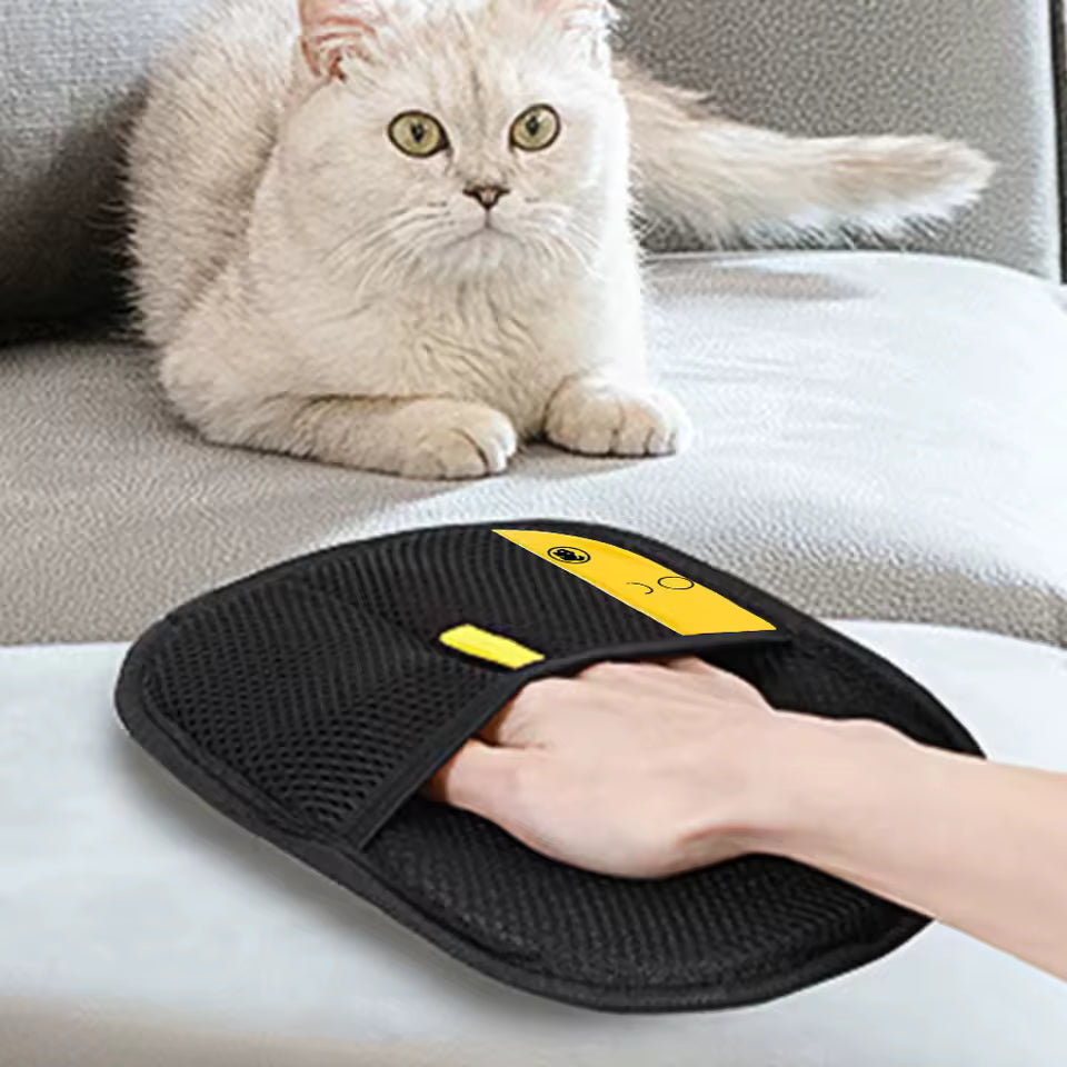 Pet Hair Remover Grooming Glove for Dogs, Cats & Rabbits – Deshedding Mitt for Long, Short & Curly Hair