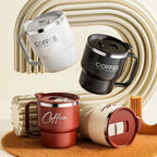 400ml Double Wall Stainless Steel Coffee Mug with Lid & Free Sticker – Hot & Cold