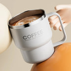 400ml Double Wall Stainless Steel Coffee Mug with Lid & Free Sticker – Hot & Cold