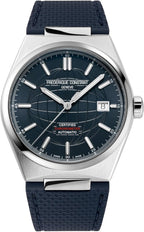 Frederique Constant Highlife COSC Men’s Automatic Watch – Silver Stainless Steel, Bracelet & Navy Rubber Strap
