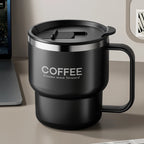 400ml Double Wall Stainless Steel Coffee Mug with Lid & Free Sticker – Hot & Cold