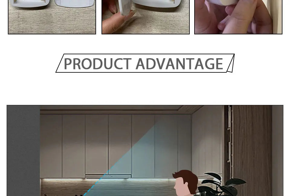 Motion Sensor LED Night Light – Auto On/Off Cabinet & Closet Lamp