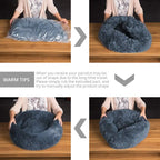 Super Soft Plush Pet Bed – Round Dog & Cat Bed (40–90cm, Warm & Calming)