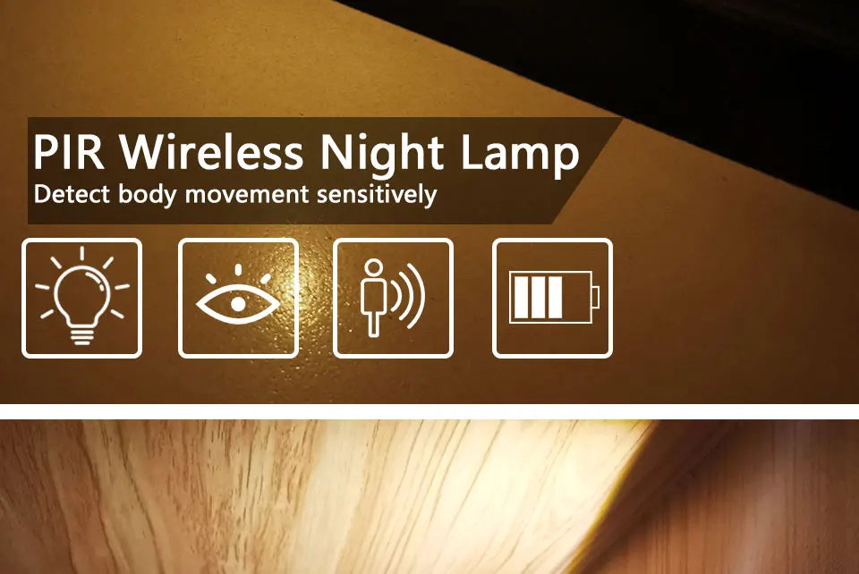 Motion Sensor LED Night Light – Auto On/Off Cabinet & Closet Lamp