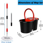 360° Spin Mop with Bucket – 3-Piece Microfiber Cleaning Set with Wringer