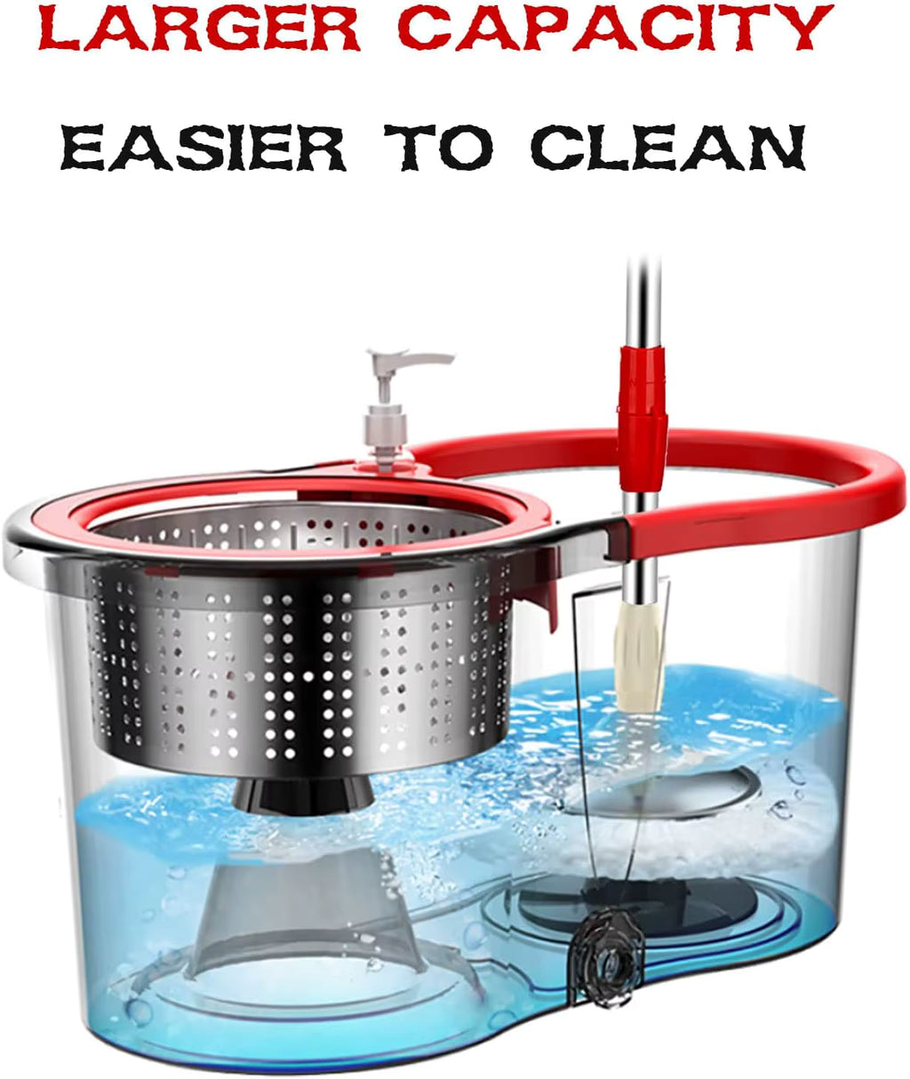 360° Spin Mop with Bucket – 3-Piece Microfiber Cleaning Set with Wringer