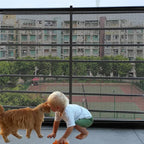 Folding Mesh Pet Dog Barrier Fence – 4Pcs Hook Playpen Gate for Pet Safety
