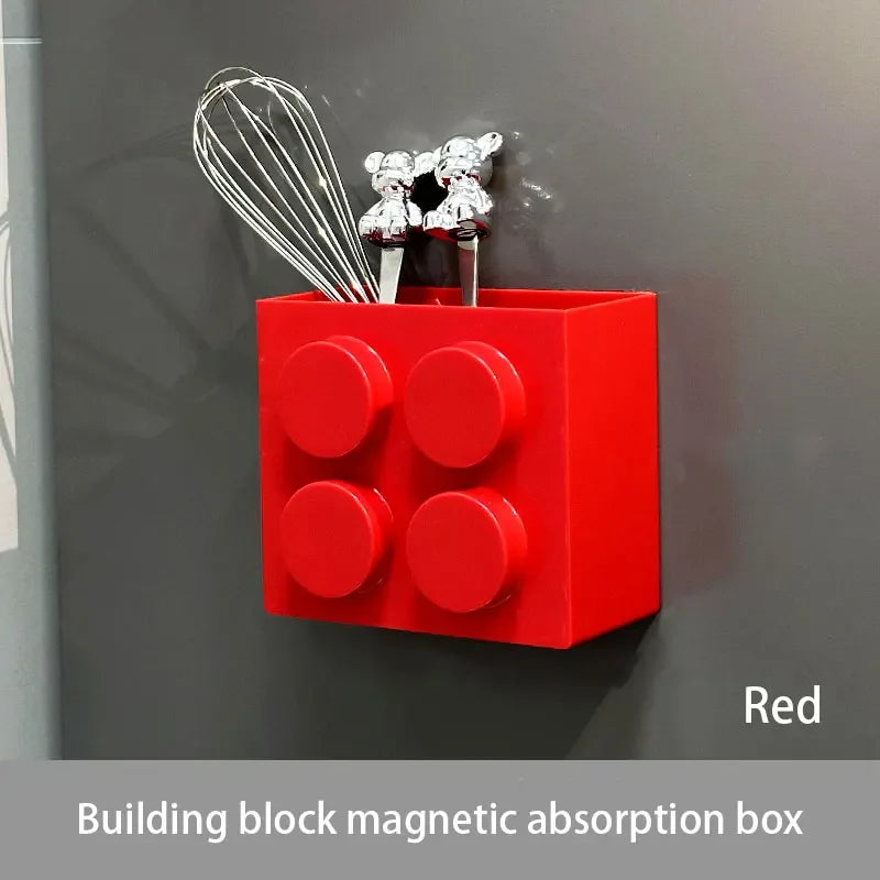 Magnetic Refrigerator Side Storage Rack | Wall-Mounted Wrap, Straw & Utensil Organizer