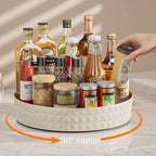 360° Rotating Kitchen Spice Rack – Non-Slip Cabinet Storage Tray | Multi-Use Organizer for Condiments, Cosmetics, and Sundries