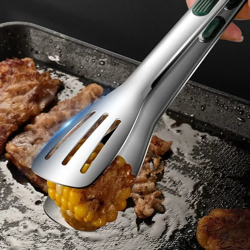Non-Slip Stainless Steel Food Tongs – Meat, Salad, and Grill Clip for Kitchen, Buffet, and BBQ