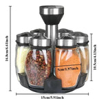 Under-Shelf Spice Rack Organizer with 6 Jars | Self-Adhesive Pull-Out Kitchen Seasoning Storage