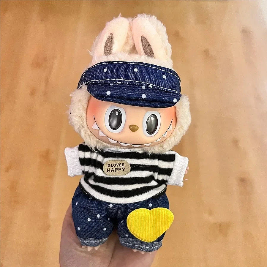 Labubu Doll Clothes – 17cm Cute Plush Doll Dress & Casual Outfit Set