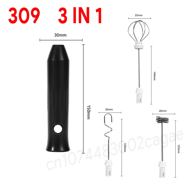 USB Rechargeable Electric Milk Frother & Egg Whisk – 3 Speeds