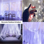 LED Copper Wire Curtain Lights – 8 Modes Remote Control for Christmas, New Year & Holiday Decor