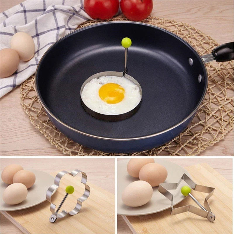 Stainless Steel Egg Mold Ring – Heart, Star, Mickey Mouse, & Flower Shaped Egg Molds for Pancakes & Eggs