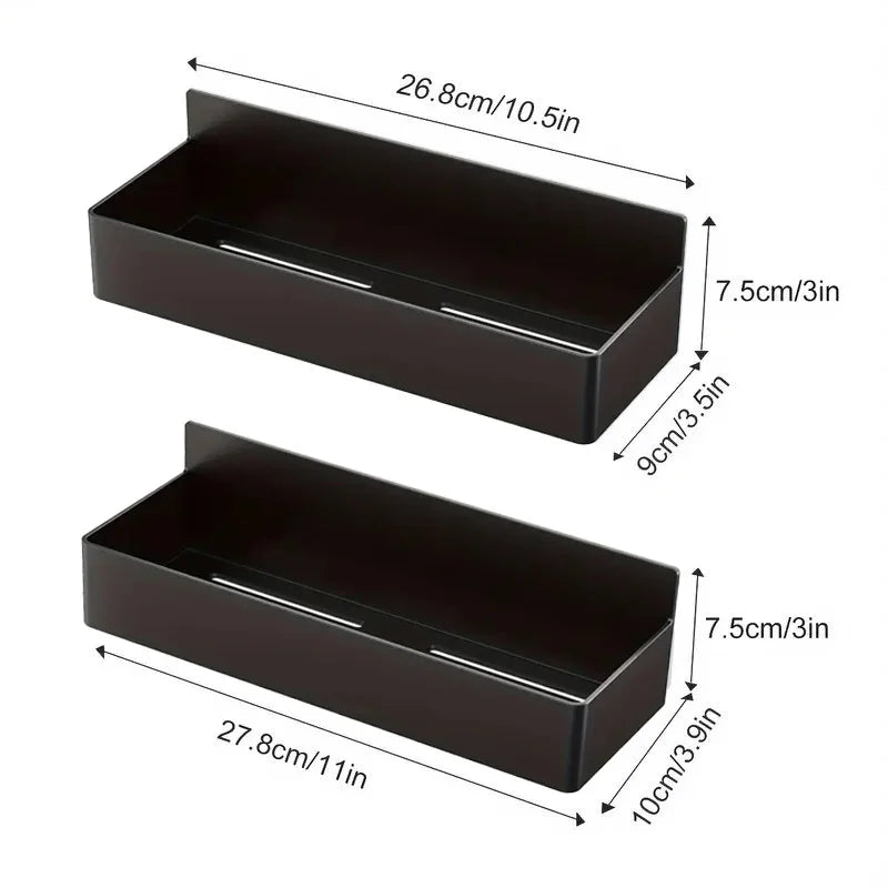 Magnetic Refrigerator Storage Rack | Punch-Free Kitchen Spice & Bathroom Organizer (2/4PCS)