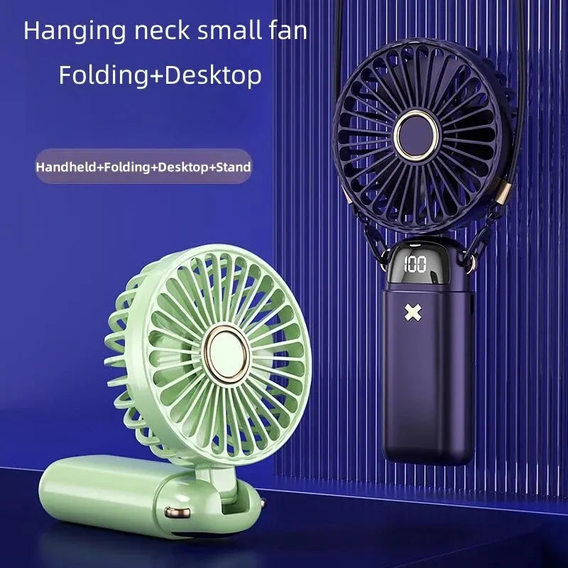 Portable Handheld Mini Fan – USB Rechargeable Desk & Neck Fan for Travel