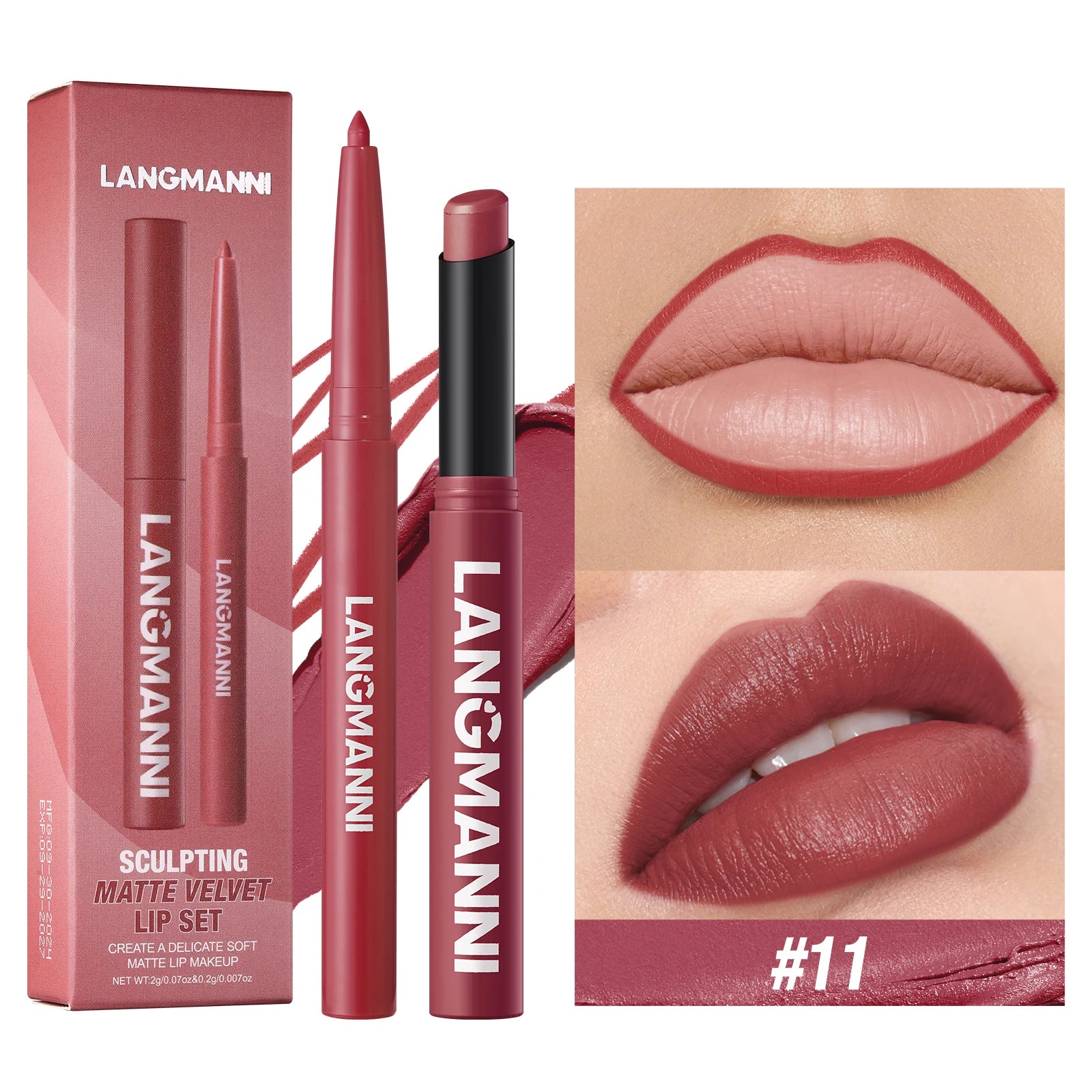 Waterproof Lipliner & Lipstick Set – Long-Lasting, Smudge-Proof Lip Makeup