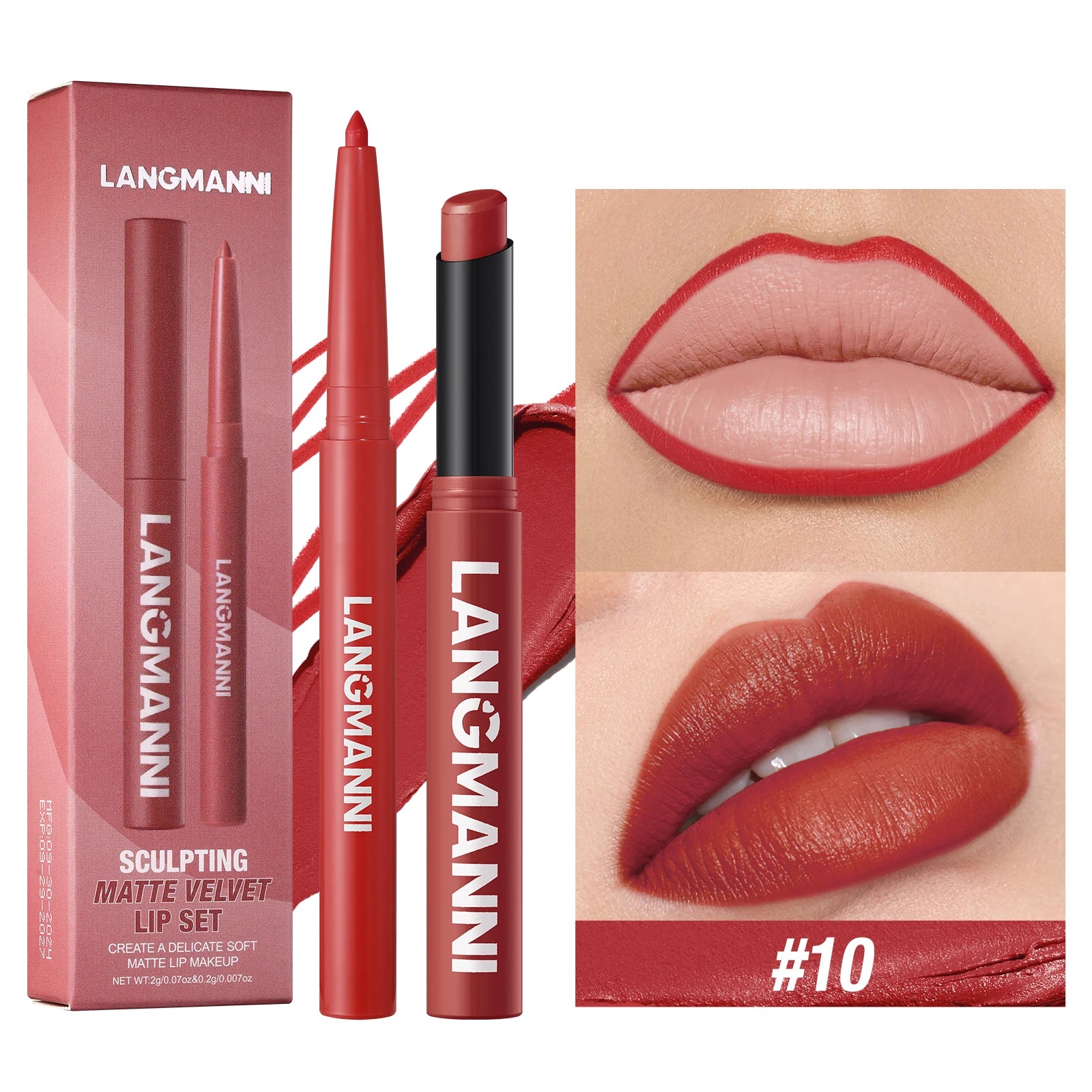 Waterproof Lipliner & Lipstick Set – Long-Lasting, Smudge-Proof Lip Makeup