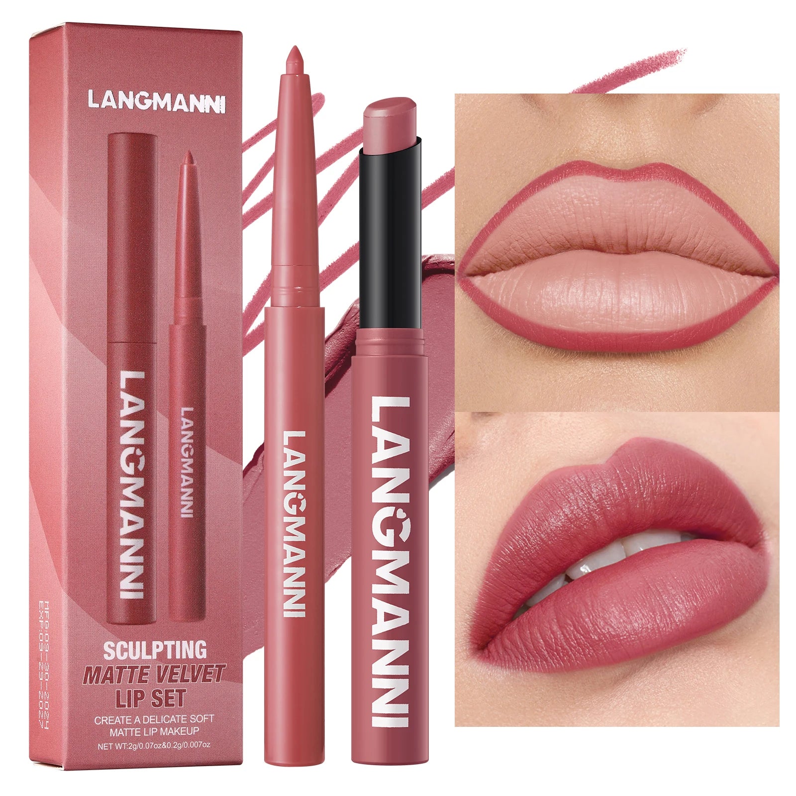 Waterproof Lipliner & Lipstick Set – Long-Lasting, Smudge-Proof Lip Makeup