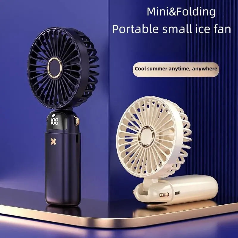 Portable Handheld Mini Fan – USB Rechargeable Desk & Neck Fan for Travel