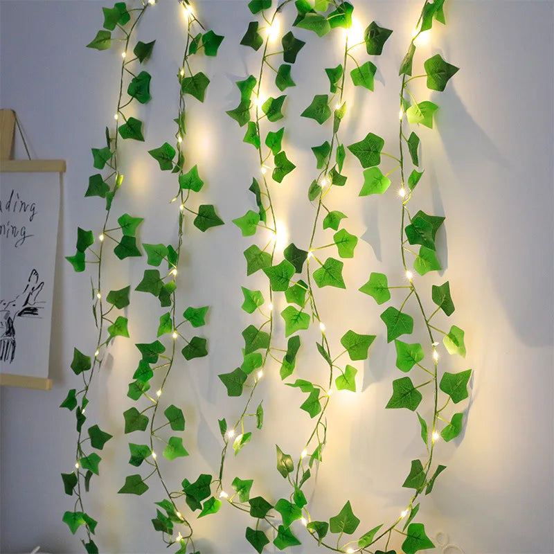 Artificial Ivy Vine with Green Leaf String Lights – Wedding, Party & Home Decor