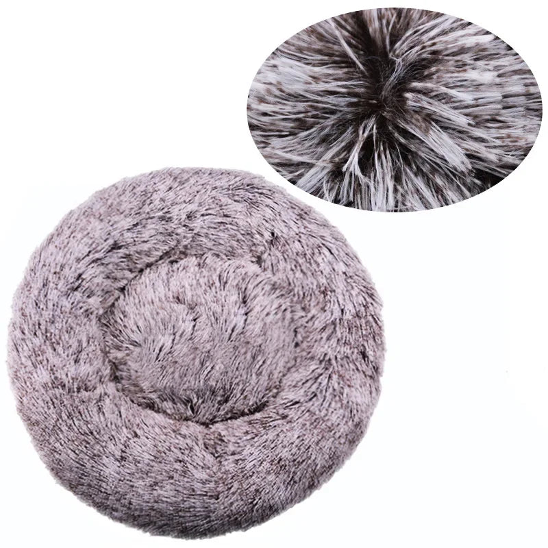 Super Soft Plush Pet Bed – Round Dog & Cat Bed (40–90cm, Warm & Calming)