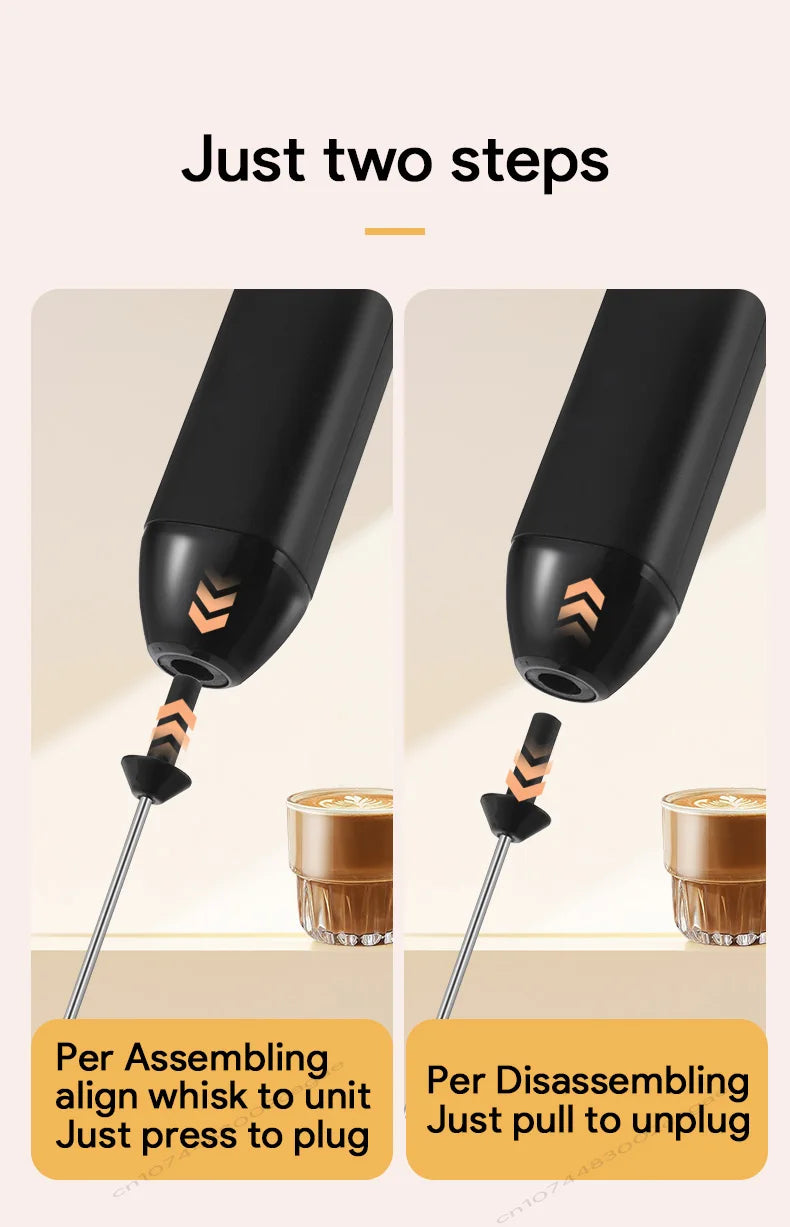 USB Rechargeable Electric Milk Frother & Egg Whisk – 3 Speeds