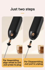 USB Rechargeable Electric Milk Frother & Egg Whisk – 3 Speeds