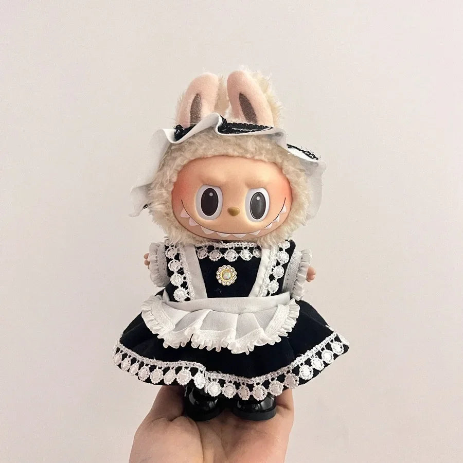 Labubu Doll Clothes – 17cm Cute Plush Doll Dress & Casual Outfit Set