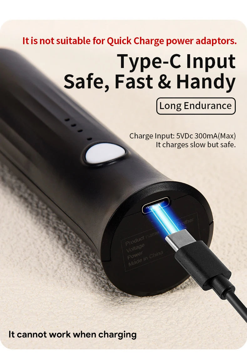 USB Rechargeable Electric Milk Frother & Egg Whisk – 3 Speeds