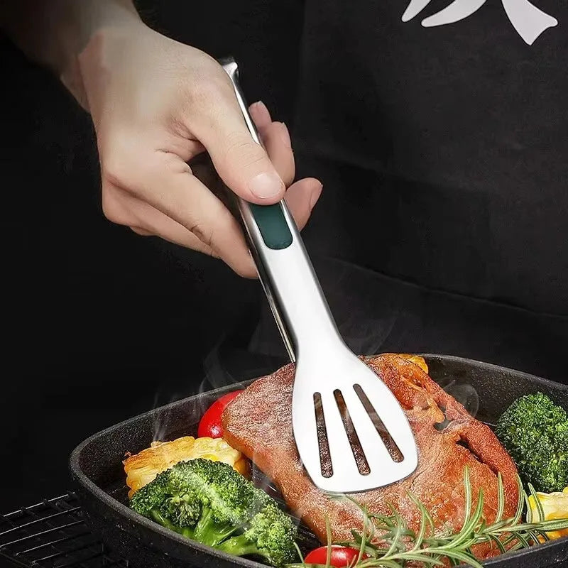 Non-Slip Stainless Steel Food Tongs – Meat, Salad, and Grill Clip for Kitchen, Buffet, and BBQ
