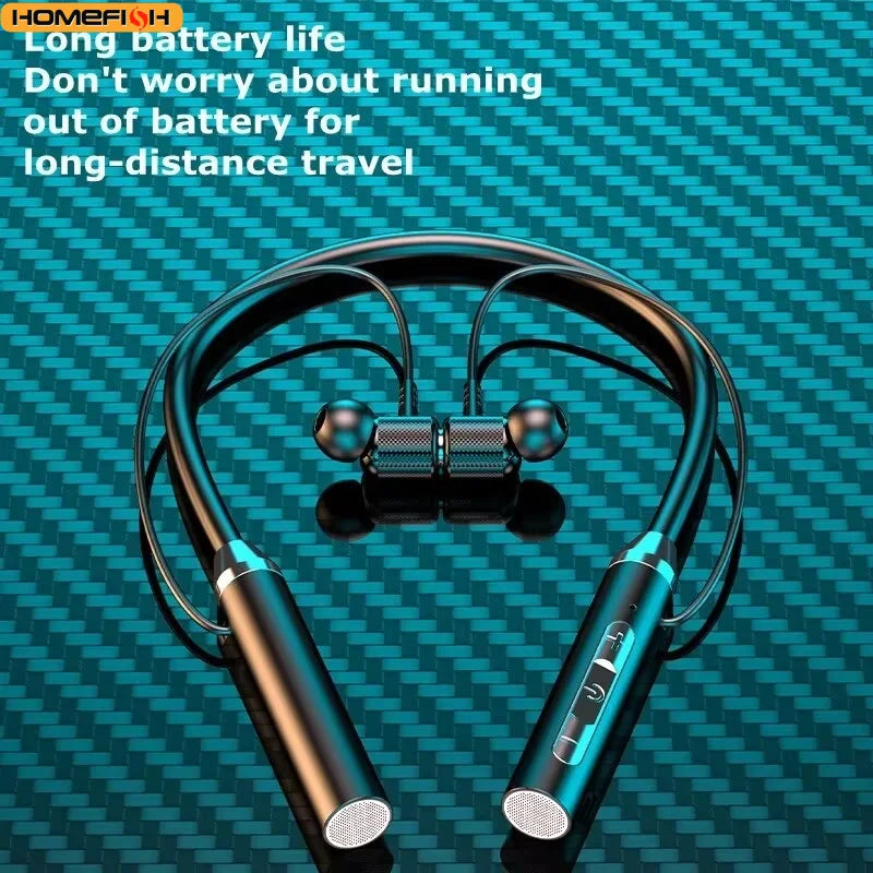 9D Bluetooth Earphones – Wireless Sport Neckband with Mic, Magnetic TWS