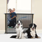Folding Mesh Pet Dog Barrier Fence – 4Pcs Hook Playpen Gate for Pet Safety
