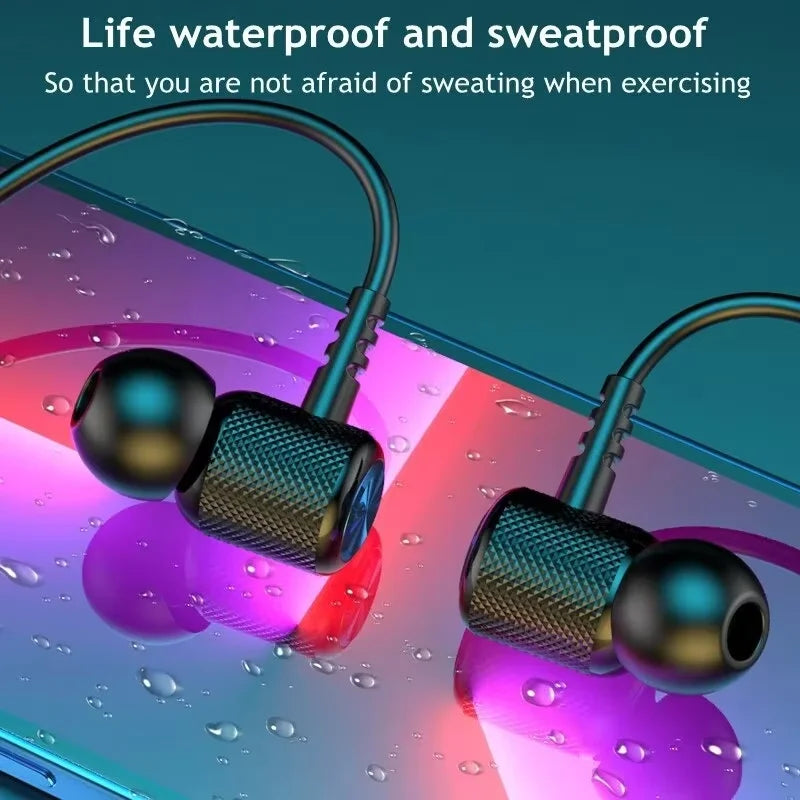 9D Bluetooth Earphones – Wireless Sport Neckband with Mic, Magnetic TWS