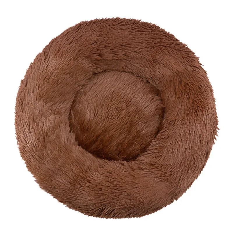 Super Soft Plush Pet Bed – Round Dog & Cat Bed (40–90cm, Warm & Calming)