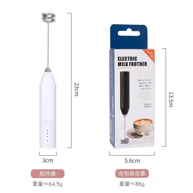 Handheld Electric Milk Frother & Food Mixer – 3-Speed Portable Foam Maker