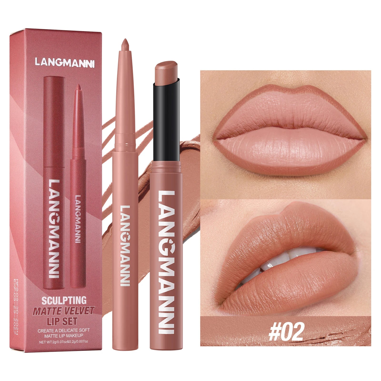Waterproof Lipliner & Lipstick Set – Long-Lasting, Smudge-Proof Lip Makeup