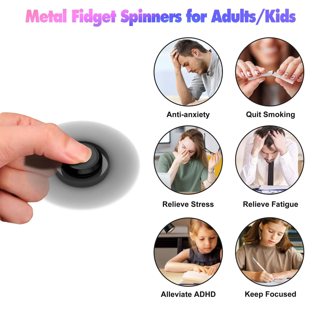 Rainbow Metal Fidget Spinner – UFO Finger Spinner for Kids & Adults