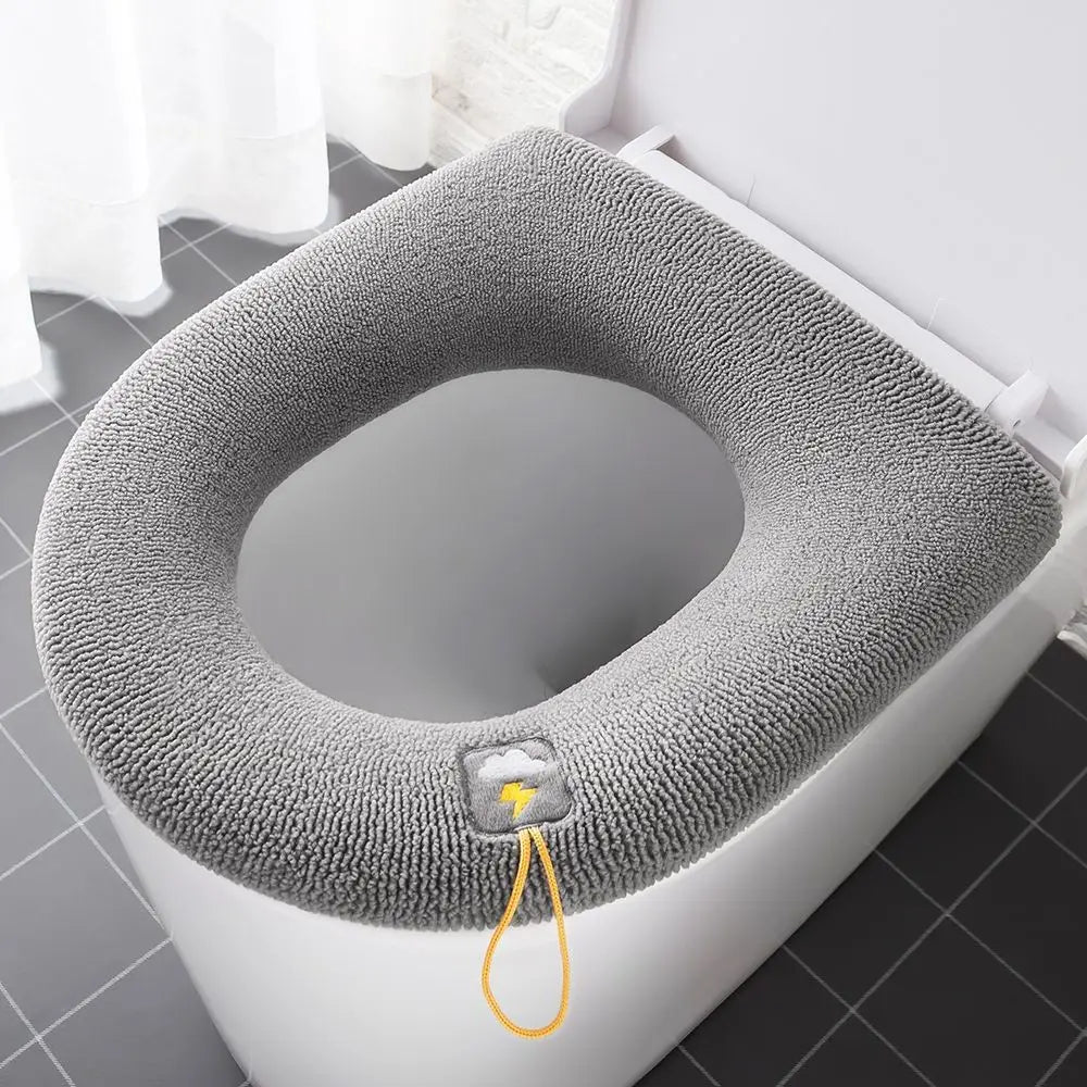 Universal Toilet Seat Cover – Soft Warm Pumpkin Pattern Bathroom Cushion
