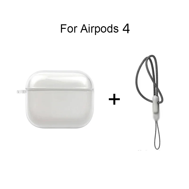 Clear Shockproof AirPods Case with Lanyard – Compatible with AirPods 1/2/3/4/Pro/Pro2