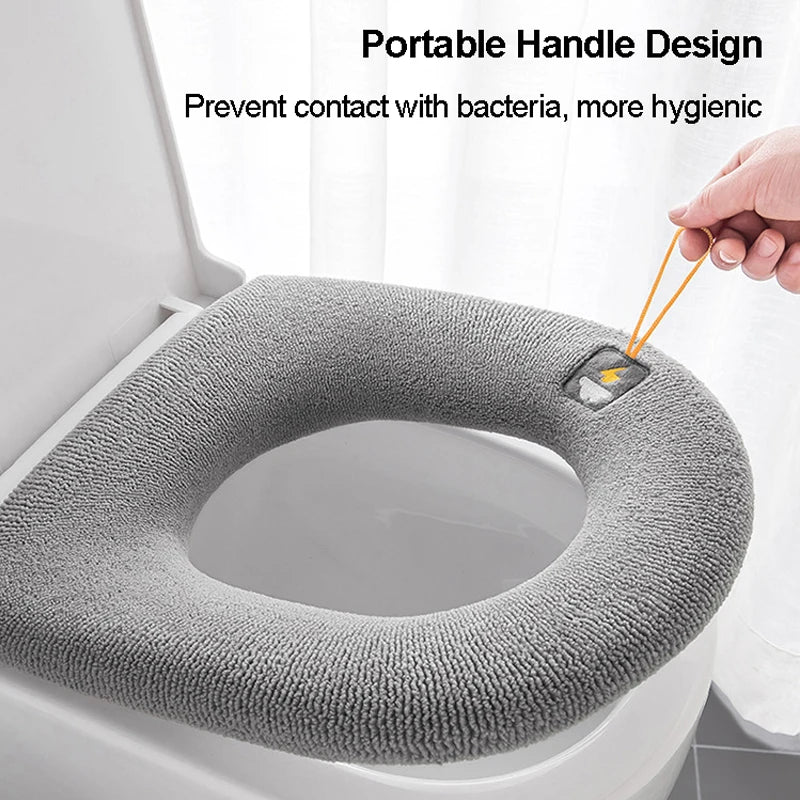Universal Toilet Seat Cover – Soft Warm Pumpkin Pattern Bathroom Cushion