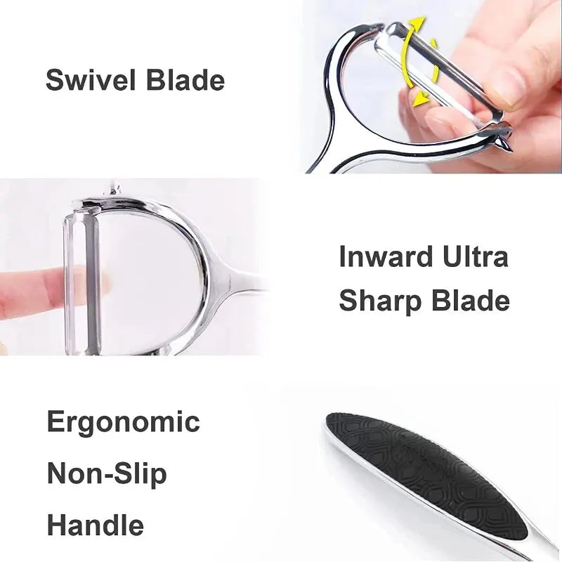 Ergonomic Stainless Steel Vegetable Peeler – Multi-Purpose Potato, Carrot & Fruit Tool