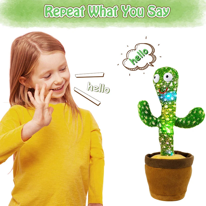 Dancing Cactus Plush Toy – 120 Songs Music Speaker with Voice Repeat