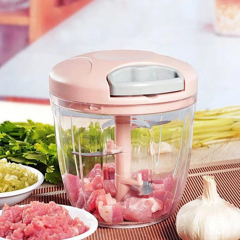 Manual Garlic Chopper & Meat Mincer – Rotate Garlic Press Crusher for Kitchen