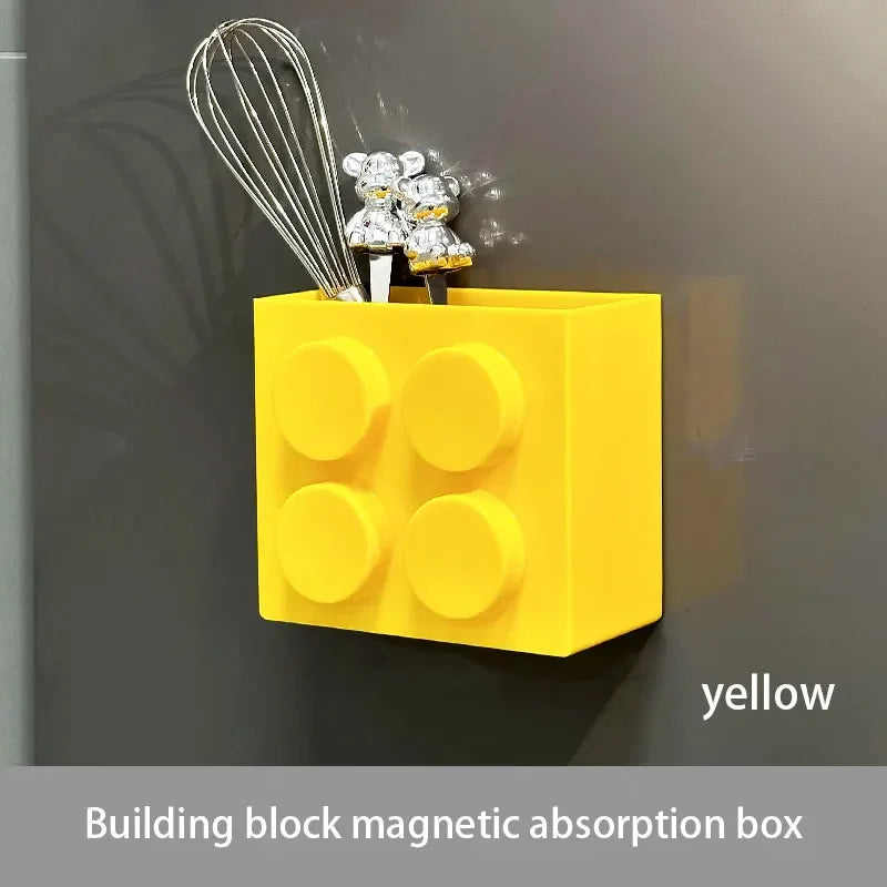 Magnetic Refrigerator Side Storage Rack | Wall-Mounted Wrap, Straw & Utensil Organizer