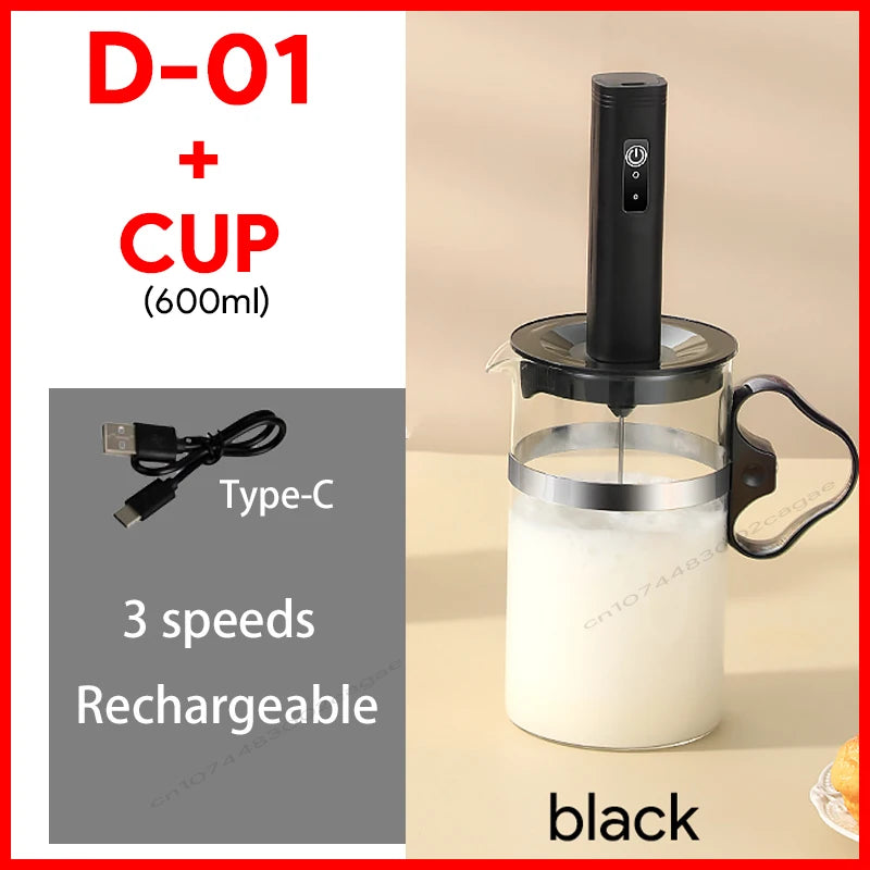 USB Rechargeable Electric Milk Frother & Egg Whisk – 3 Speeds