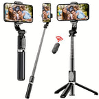 40-inch Selfie Stick & Floor Tripod – 360° Rotation, Wireless Remote, Adjustable