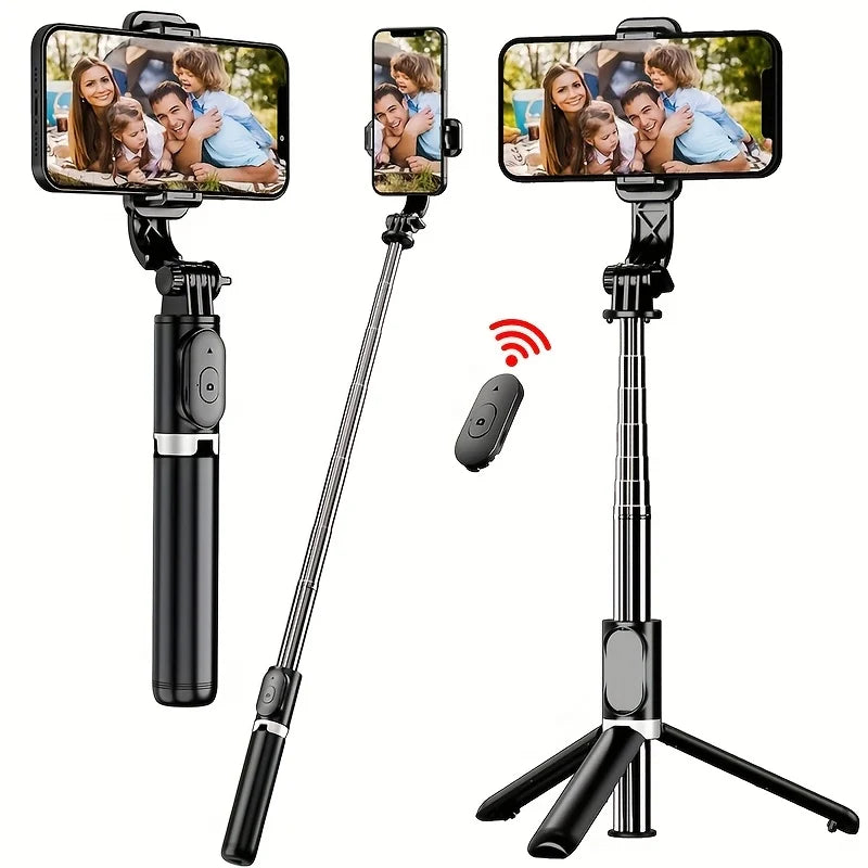 40-inch Selfie Stick & Floor Tripod – 360° Rotation, Wireless Remote, Adjustable